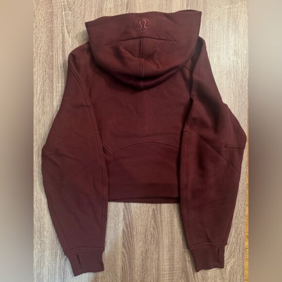 Lululemon Scuba oversized half gold zip hoodie sweater. Garnet.Burgundy. XS/S - Picture 4 of 13